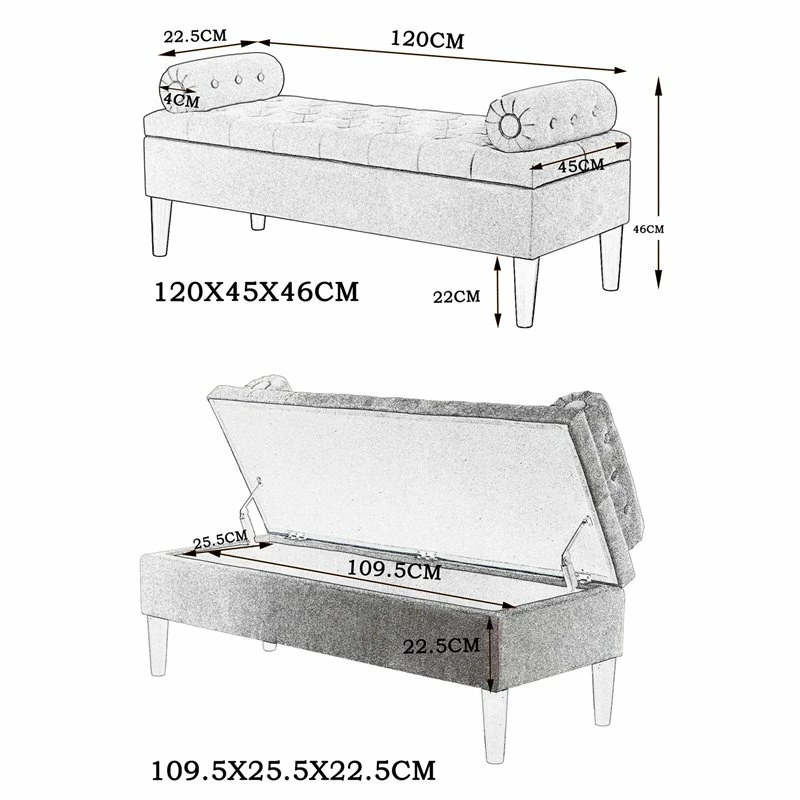 Cheapest π !nspire Adith Button Tufting Modern Fabric Upholstered Storage Bench In Mustard Yellow π 8 Cheapest π !nspire Adith Button Tufting Modern Fabric Upholstered Storage Bench In Mustard Yellow π - Image 8