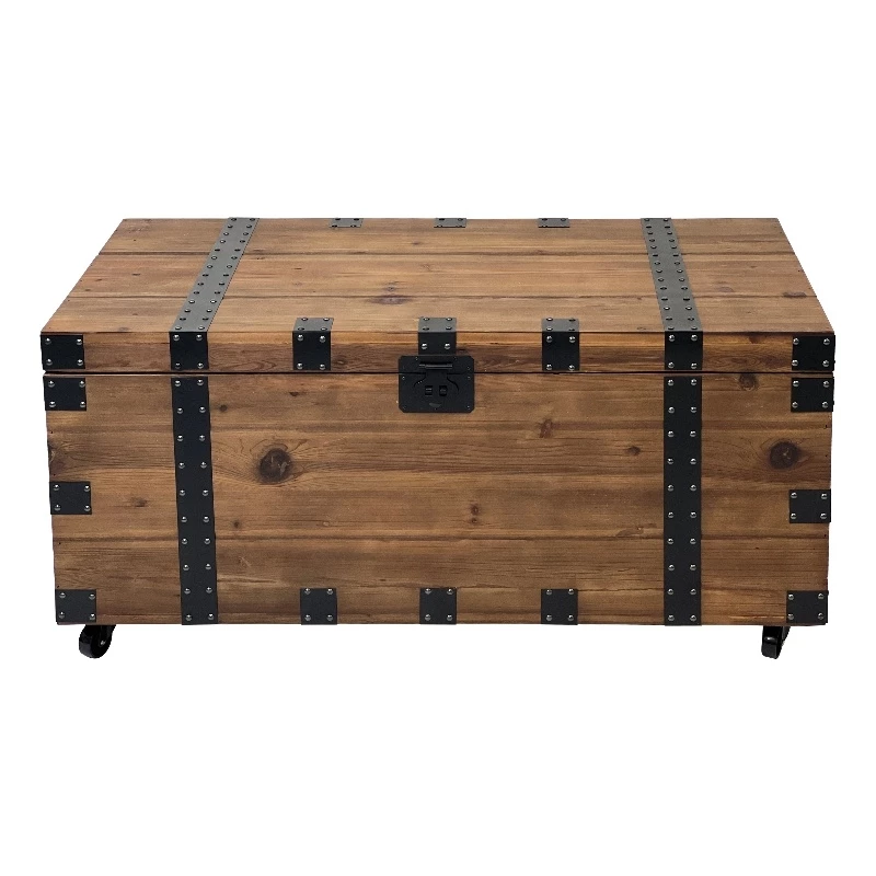 Best deal π₯ Benzara 41 Inch Reclaimed Wood Trunk Coffee Table Iron Rivets And Caster Wheels Brown π 1 Best deal π₯ Benzara 41 Inch Reclaimed Wood Trunk Coffee Table Iron Rivets And Caster Wheels Brown π