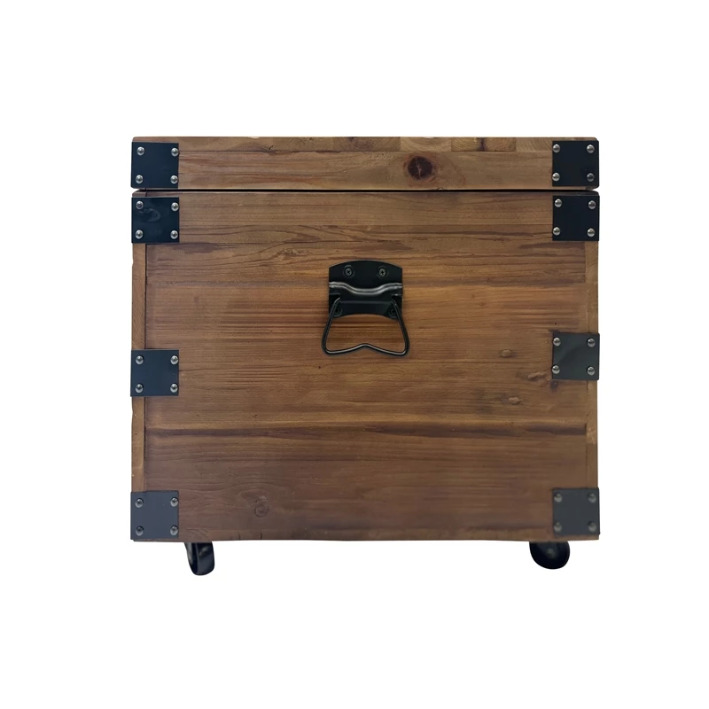 Best deal π₯ Benzara 41 Inch Reclaimed Wood Trunk Coffee Table Iron Rivets And Caster Wheels Brown π 3 Best deal π₯ Benzara 41 Inch Reclaimed Wood Trunk Coffee Table Iron Rivets And Caster Wheels Brown π - Image 3