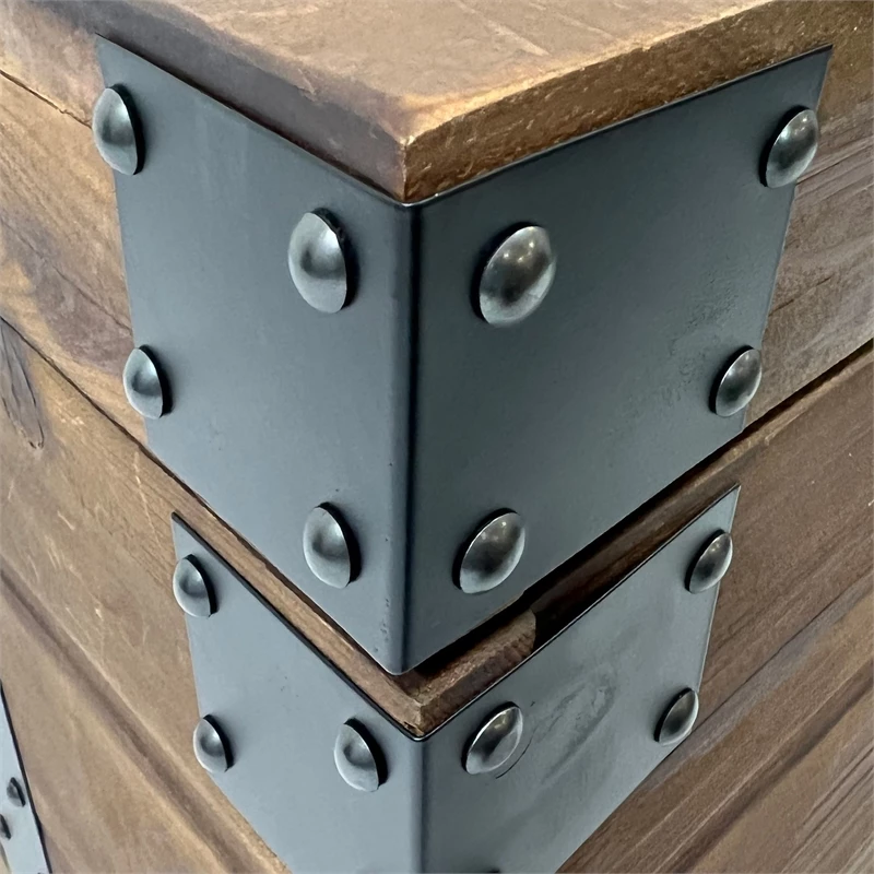 Best deal π₯ Benzara 41 Inch Reclaimed Wood Trunk Coffee Table Iron Rivets And Caster Wheels Brown π 4 Best deal π₯ Benzara 41 Inch Reclaimed Wood Trunk Coffee Table Iron Rivets And Caster Wheels Brown π - Image 4