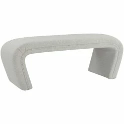 Cheapest ⌛ Meridian Furniture Odelia Cream Boucle Fabric Bench 😉 -Bedroom Benches Store 2528384 3 L