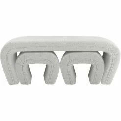 Cheapest ⌛ Meridian Furniture Odelia Cream Boucle Fabric Bench 😉 -Bedroom Benches Store 2528384 4 L