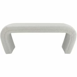 Cheapest ⌛ Meridian Furniture Odelia Cream Boucle Fabric Bench 😉 -Bedroom Benches Store 2528384 5 L