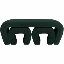 New 🌟 Meridian Furniture Odelia Green Boucle Fabric Bench 🧨 -Bedroom Benches Store 2528385 4 L