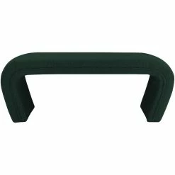 New 🌟 Meridian Furniture Odelia Green Boucle Fabric Bench 🧨 -Bedroom Benches Store 2528385 5 L