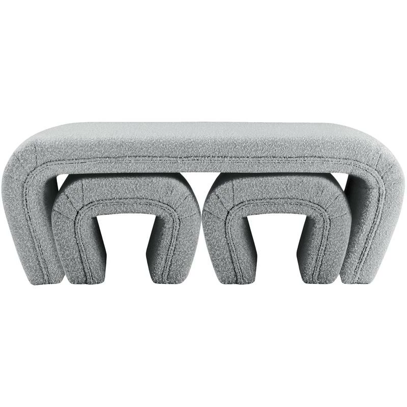 Wholesale π Meridian Furniture Odelia Grey Boucle Fabric Bench π€© 5 Wholesale π Meridian Furniture Odelia Grey Boucle Fabric Bench π€© - Image 5