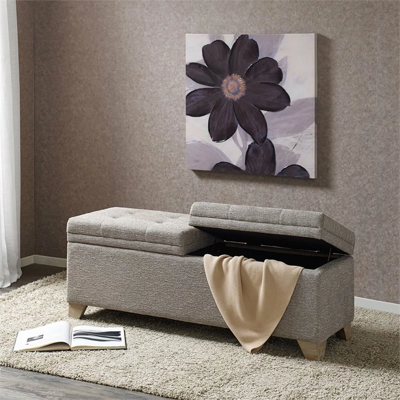 Promo π Olliix Madison Park Ashcroft Solid Wood And Polyester Storage Bench In Gray π 2 Promo π Olliix Madison Park Ashcroft Solid Wood And Polyester Storage Bench In Gray π - Image 2