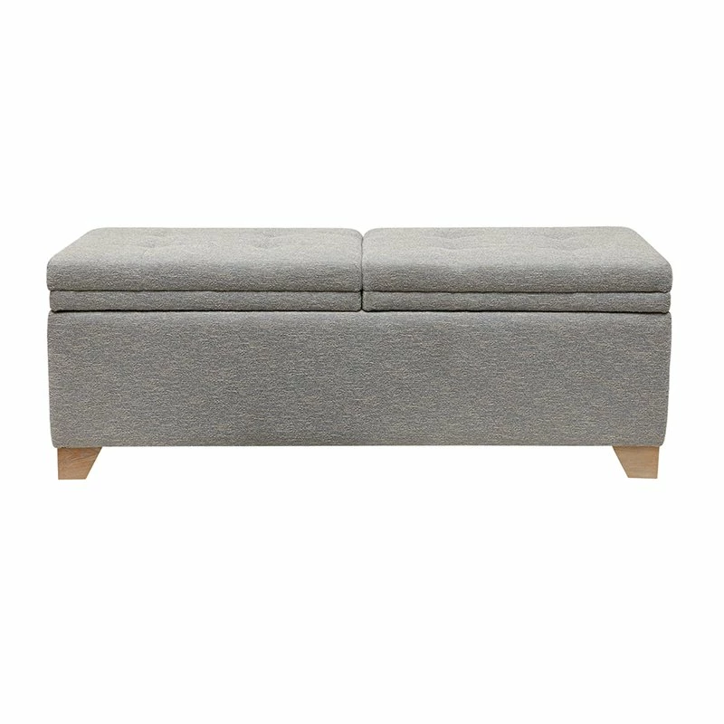 Promo π Olliix Madison Park Ashcroft Solid Wood And Polyester Storage Bench In Gray π 3 Promo π Olliix Madison Park Ashcroft Solid Wood And Polyester Storage Bench In Gray π - Image 3
