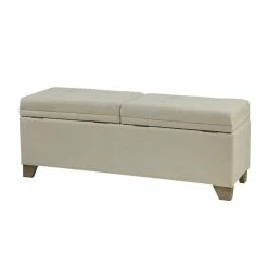 Deals 🔥 Olliix Madison Park Ashcroft Transitional Solid Wood Storage Bench In Natural 😀 -Bedroom Benches Store 2532259 2 L