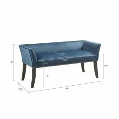 New π₯° Olliix Madison Park Welburn Transitional Solid Wood Accent Bench In Blue π€© 17 New π₯° Olliix Madison Park Welburn Transitional Solid Wood Accent Bench In Blue π€© -Bedroom Benches Store 2532260 8 L