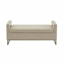 Outlet π Olliix Madison Park Crawford Solid Wood And Fabric Storage Bench In Tan/Bronze π 12 Outlet π Olliix Madison Park Crawford Solid Wood And Fabric Storage Bench In Tan/Bronze π -Bedroom Benches Store 2532261 2 L