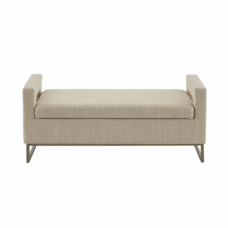 Outlet π Olliix Madison Park Crawford Solid Wood And Fabric Storage Bench In Tan/Bronze π 3 Outlet π Olliix Madison Park Crawford Solid Wood And Fabric Storage Bench In Tan/Bronze π - Image 3