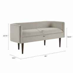 Best reviews of 👍 Olliix Madison Park Farrah Solid Wood And Polyester Accent Bench In Cream 🌟 -Bedroom Benches Store 2532262 7 L