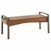 Wholesale ⭐ Olliix Madison Park Richmond Solid Wood And Polyester Accent Bench In Spice Orange 🧨