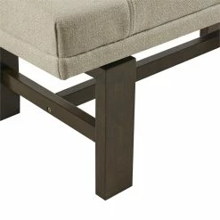 Wholesale ⌛ Olliix Madison Park Claymore Solid Wood And Polyester Accent Bench In Natural/Coffee ✔️ -Bedroom Benches Store 2532277 4 L