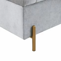 Best Pirce 😀 Olliix Madison Park Boyden Metal And Polyester Storage Bench In Gray/Gold 🤩 -Bedroom Benches Store 2532278 5 L