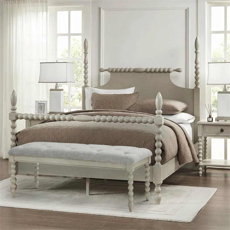 Budget π Olliix Madison Park Signature Beckett Solid Wood Accent Bench In Light Gray/White π₯ 2 Budget π Olliix Madison Park Signature Beckett Solid Wood Accent Bench In Light Gray/White π₯ - Image 2