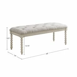 Budget π Olliix Madison Park Signature Beckett Solid Wood Accent Bench In Light Gray/White π₯ 15 Budget π Olliix Madison Park Signature Beckett Solid Wood Accent Bench In Light Gray/White π₯ -Bedroom Benches Store 2532280 7 L