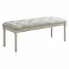 Budget 🎁 Olliix Madison Park Signature Beckett Solid Wood Accent Bench In Light Gray/White 🔥