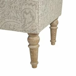 Cheapest 😀 Olliix Martha Stewart Holiday Solid Wood Polyester Storage Bench In Natural/Wheat 🧨 -Bedroom Benches Store 2532283 4 L