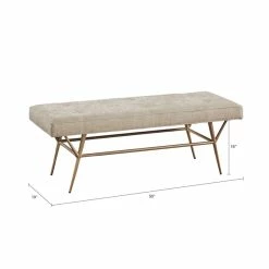 Discount π Olliix Martha Stewart Tinsley Solid Wood And Polyester Accent Bench In Light Tan 𧨠15 Discount π Olliix Martha Stewart Tinsley Solid Wood And Polyester Accent Bench In Light Tan 𧨠-Bedroom Benches Store 2532294 7 L