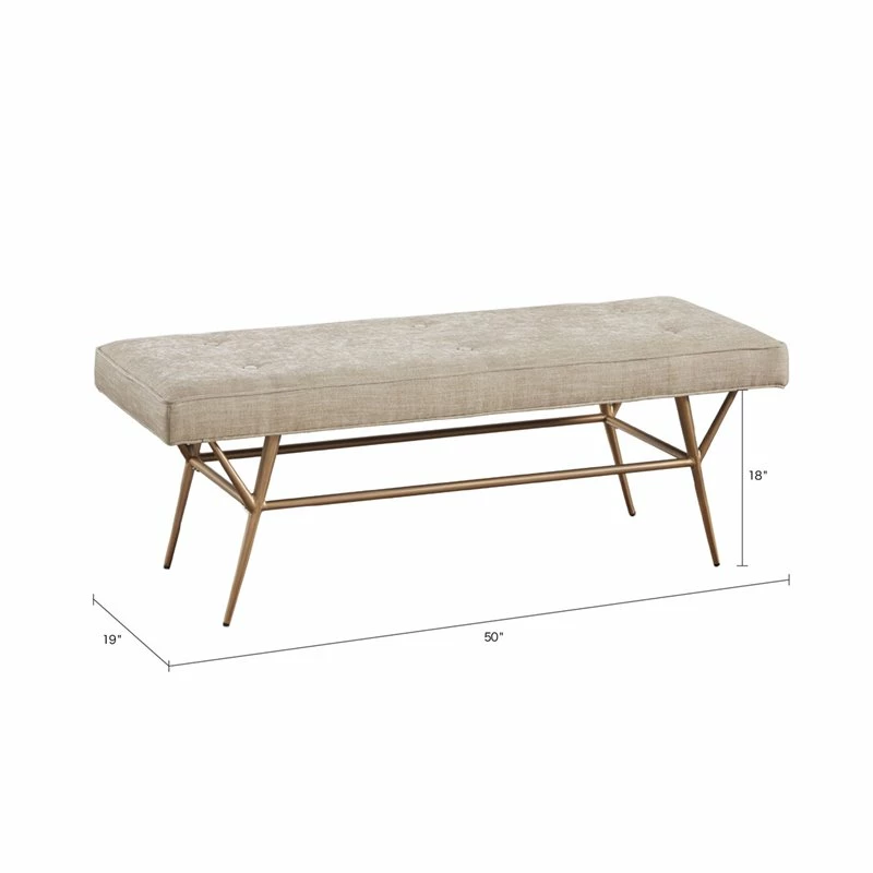 Discount π Olliix Martha Stewart Tinsley Solid Wood And Polyester Accent Bench In Light Tan 𧨠8 Discount π Olliix Martha Stewart Tinsley Solid Wood And Polyester Accent Bench In Light Tan 𧨠- Image 8