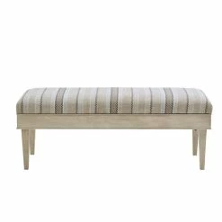 Promo ⌛ Olliix Martha Stewart Harstrom Solid Wood And Polyester Storage Bench In Beige 🛒 -Bedroom Benches Store 2532295 2 L