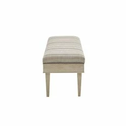 Promo ⌛ Olliix Martha Stewart Harstrom Solid Wood And Polyester Storage Bench In Beige 🛒 -Bedroom Benches Store 2532295 3 L