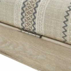 Promo ⌛ Olliix Martha Stewart Harstrom Solid Wood And Polyester Storage Bench In Beige 🛒 -Bedroom Benches Store 2532295 6 L