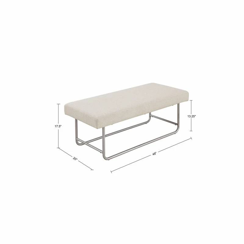 Promo π Olliix Martha Stewart Eve Solid Wood And Polyester Bench In Ivory/White π₯ 7 Promo π Olliix Martha Stewart Eve Solid Wood And Polyester Bench In Ivory/White π₯ - Image 7
