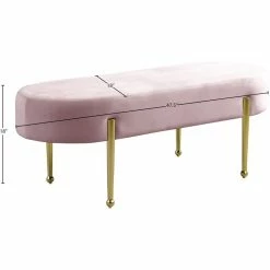 Top 10 ⌛ Maklaine Contemporary Upholstery Velvet Bench In Pink 💯 -Bedroom Benches Store 2532918 3 L