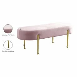 Top 10 ⌛ Maklaine Contemporary Upholstery Velvet Bench In Pink 💯 -Bedroom Benches Store 2532918 4 L