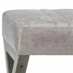 Brand new 👏 Trent Home 48" W Rubberwood Ottoman Bench In Distressed Gray Taupe Faux Leather ✨ -Bedroom Benches Store 2533547 2 L