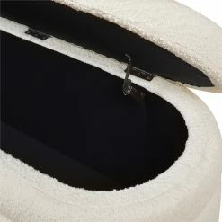 Best reviews of 😉 Jennifer Taylor Home Fuji 49" Upholstered Oval Storage Bench Ivory White Boucle 😉 -Bedroom Benches Store 2535263 12 L