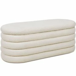Best reviews of 😉 Jennifer Taylor Home Fuji 49" Upholstered Oval Storage Bench Ivory White Boucle 😉