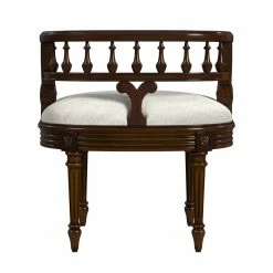 Best reviews of 😍 Butler Specialty Company Hathaway Antique Cherry Upholstered Vanity Seat 🥰 -Bedroom Benches Store 2536003 3 L