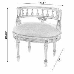 Best reviews of 😍 Butler Specialty Company Hathaway Antique Cherry Upholstered Vanity Seat 🥰 -Bedroom Benches Store 2536003 5 L