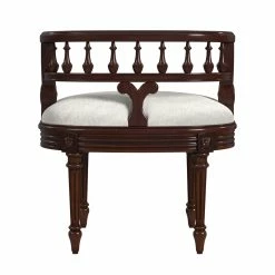Hot Sale 🔔 Butler Specialty Company Hathaway Cherry Upholstered Vanity Seat 😉 -Bedroom Benches Store 2536004 2 L
