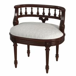 Hot Sale 🔔 Butler Specialty Company Hathaway Cherry Upholstered Vanity Seat 😉