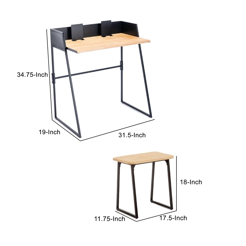 Top 10 π Benzara 2 Piece Desk Set With Bench Wood And Metal Natural Brown And Black βοΈ 3 Top 10 π Benzara 2 Piece Desk Set With Bench Wood And Metal Natural Brown And Black βοΈ - Image 3