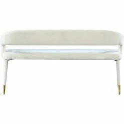 Best Pirce 👏 Meridian Furniture Destiny Cream Velvet Bench 😉 -Bedroom Benches Store 2541383 2 L