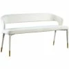 Best Pirce 👏 Meridian Furniture Destiny Cream Velvet Bench 😉