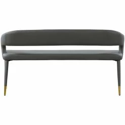 Cheapest 😀 Meridian Furniture Destiny Grey Faux Leather Bench ⌛ -Bedroom Benches Store 2541388 2 L