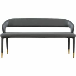 Cheapest 😀 Meridian Furniture Destiny Grey Faux Leather Bench ⌛ -Bedroom Benches Store 2541388 3 L