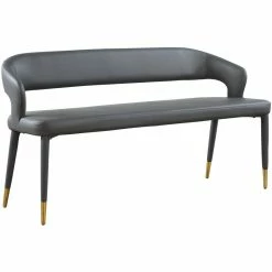 Cheapest 😀 Meridian Furniture Destiny Grey Faux Leather Bench ⌛