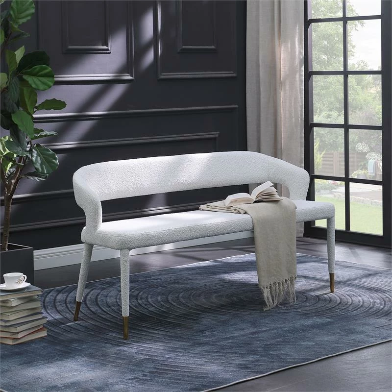 Wholesale π₯ Meridian Furniture Destiny Cream Boucle Fabric Bench π₯° 2 Wholesale π₯ Meridian Furniture Destiny Cream Boucle Fabric Bench π₯° - Image 2