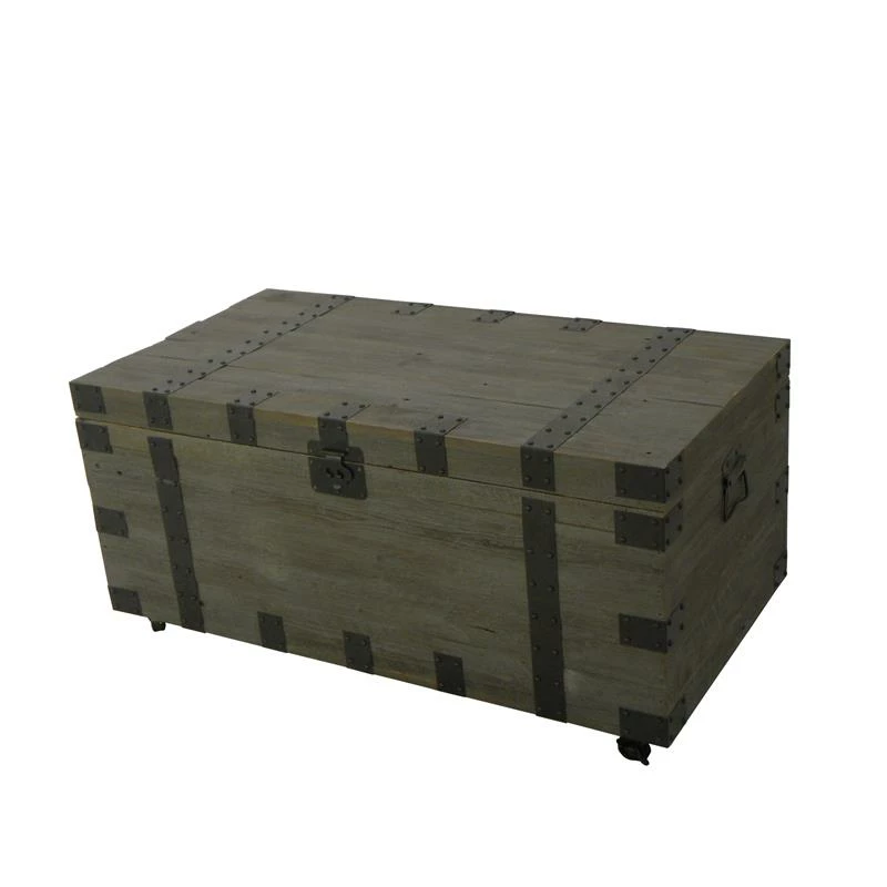 Cheapest ✔️ Creative Images International Trunk Coffee Table With Reclaimed Wood And Black Metal In Natural ✔️ 2 Cheapest ✔️ Creative Images International Trunk Coffee Table With Reclaimed Wood And Black Metal In Natural ✔️ - Image 2