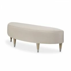 Cheap ✔️ Michael Amini Kathy Ireland Eclipse Wood & Polyester Fabric Bed Bench 👏 -Bedroom Benches Store 2542304 5 L