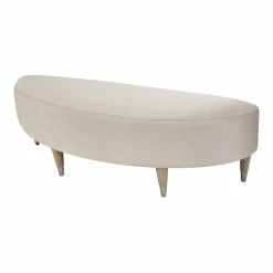 Cheap ✔️ Michael Amini Kathy Ireland Eclipse Wood & Polyester Fabric Bed Bench 👏