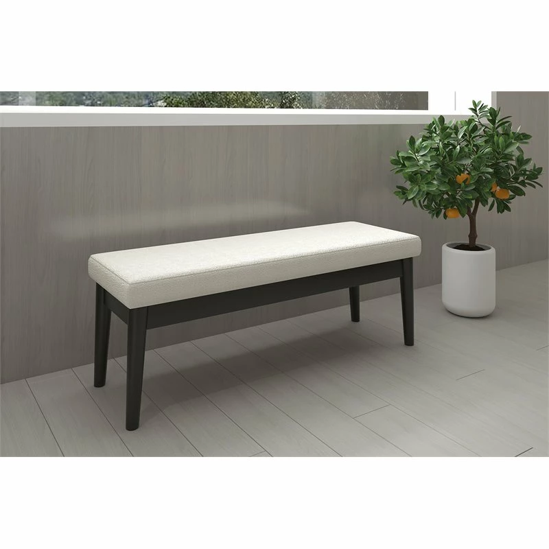 Promo π₯ WHI Pebble 17.5" Solid Wood Boucle-Woven Fabric Upholstered Bench In Cream π 2 Promo π₯ WHI Pebble 17.5" Solid Wood Boucle-Woven Fabric Upholstered Bench In Cream π - Image 2
